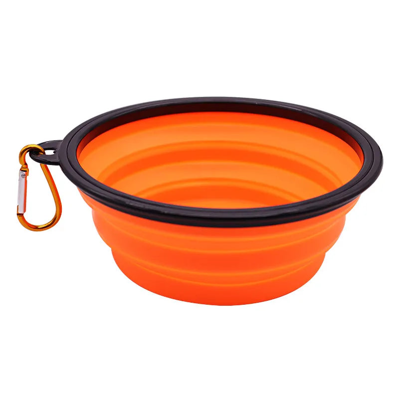 Collapsible Pet Silicone Dog Food Water Bowl Outdoor Camping Travel Portable Folding Pet Supplies Pet Bowl Dishes with Carabiner