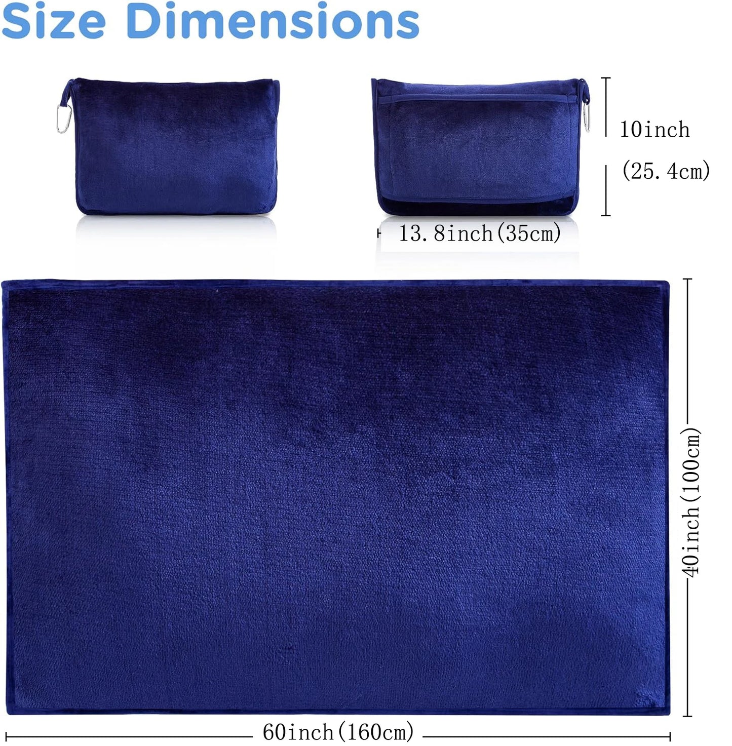 Portable Travel Blanket Soft Flannel Airplane Blanket 2 In 1 Travel Pillow and Blanket Set Plane Car Travel