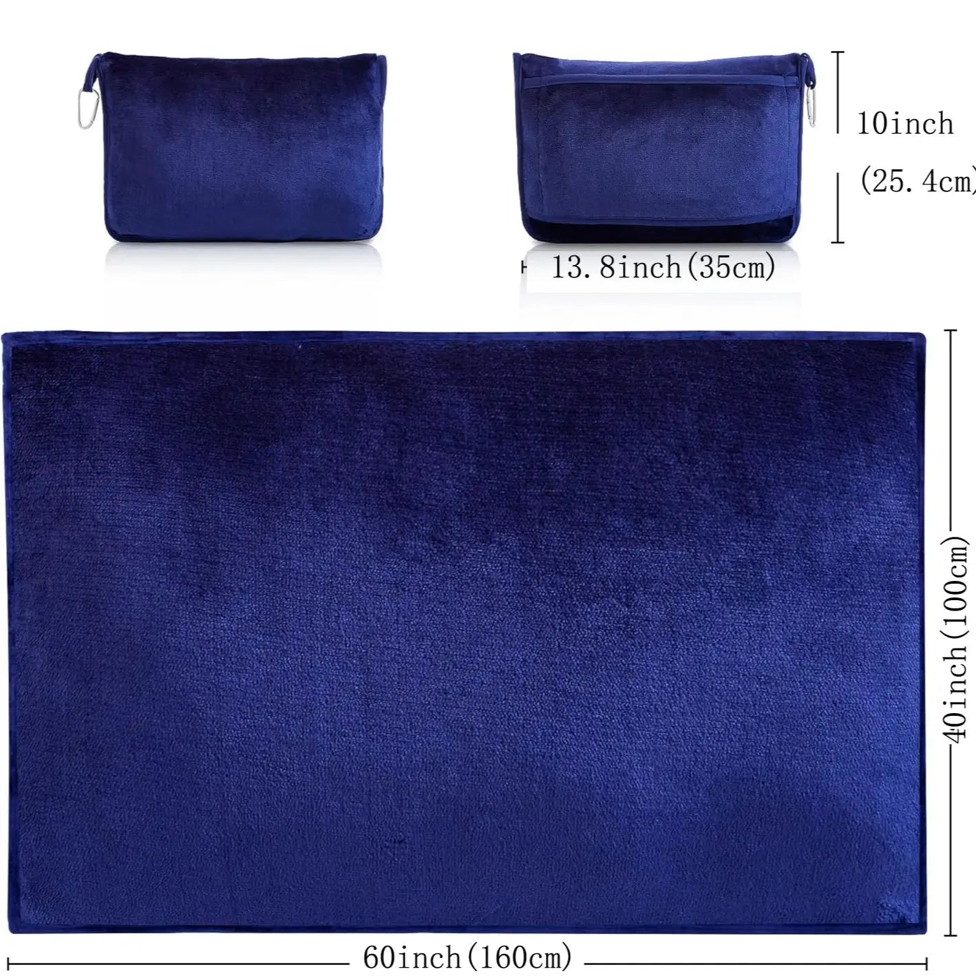 Portable Travel Blanket Soft Flannel Airplane Blanket 2 In 1 Travel Pillow and Blanket Set Plane Car Travel