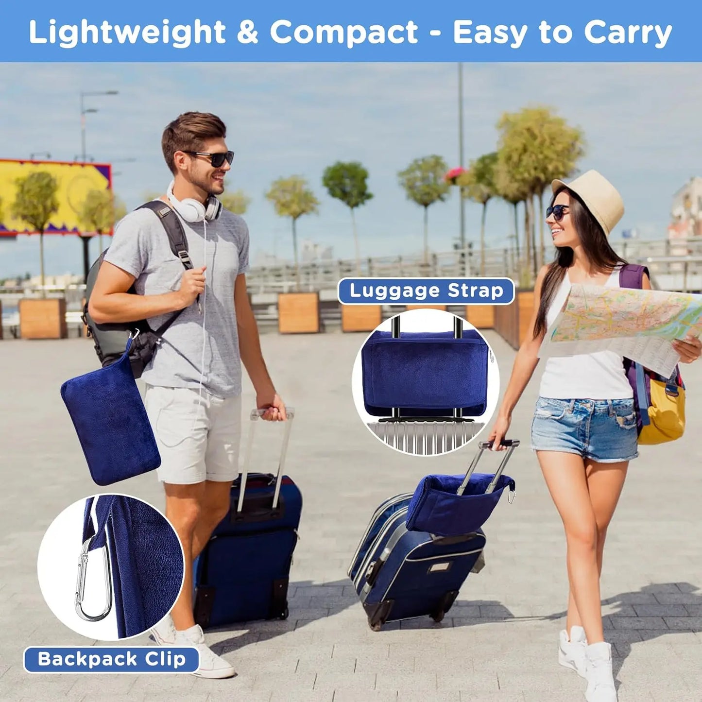 Portable Travel Blanket Soft Flannel Airplane Blanket 2 In 1 Travel Pillow and Blanket Set Plane Car Travel