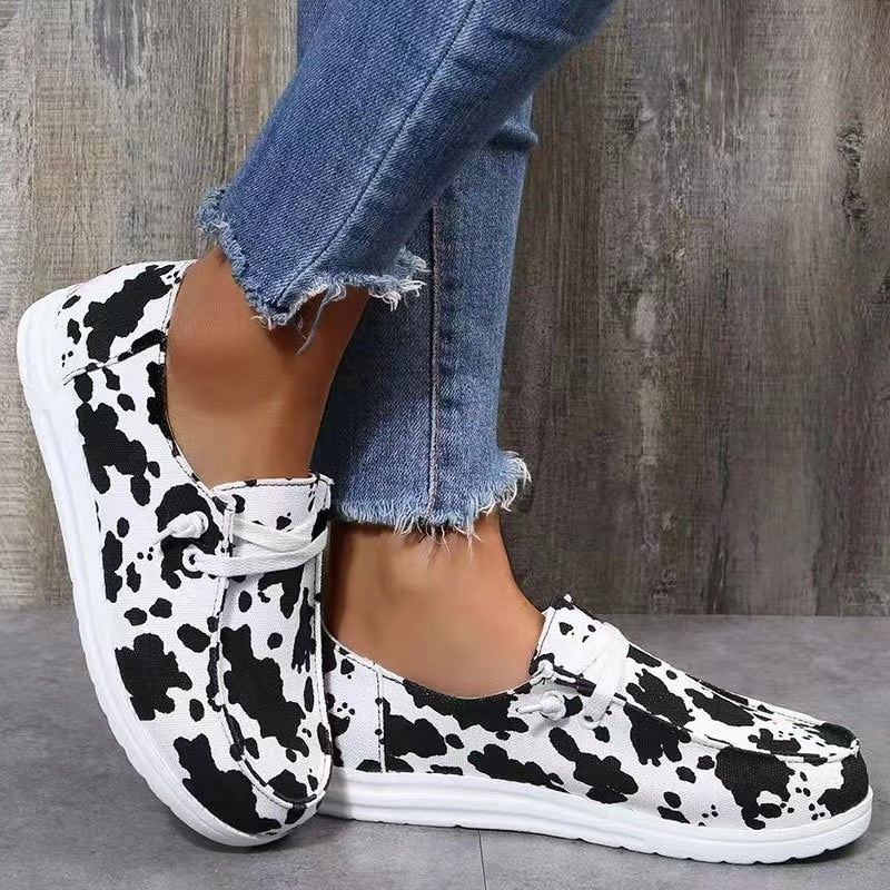 Women Flats Round Toe Slip-on Sneakers