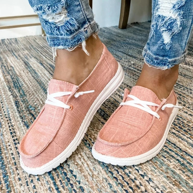 Women Flats Round Toe Slip-on Sneakers