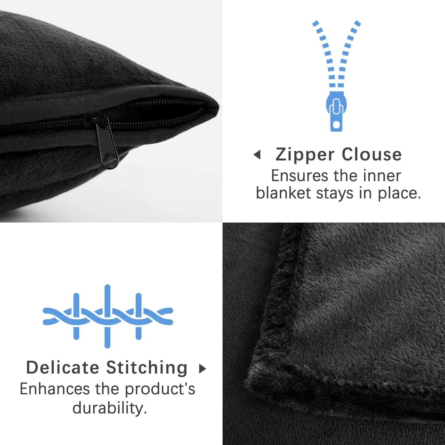Portable Travel Blanket Soft Flannel Airplane Blanket 2 In 1 Travel Pillow and Blanket Set Plane Car Travel