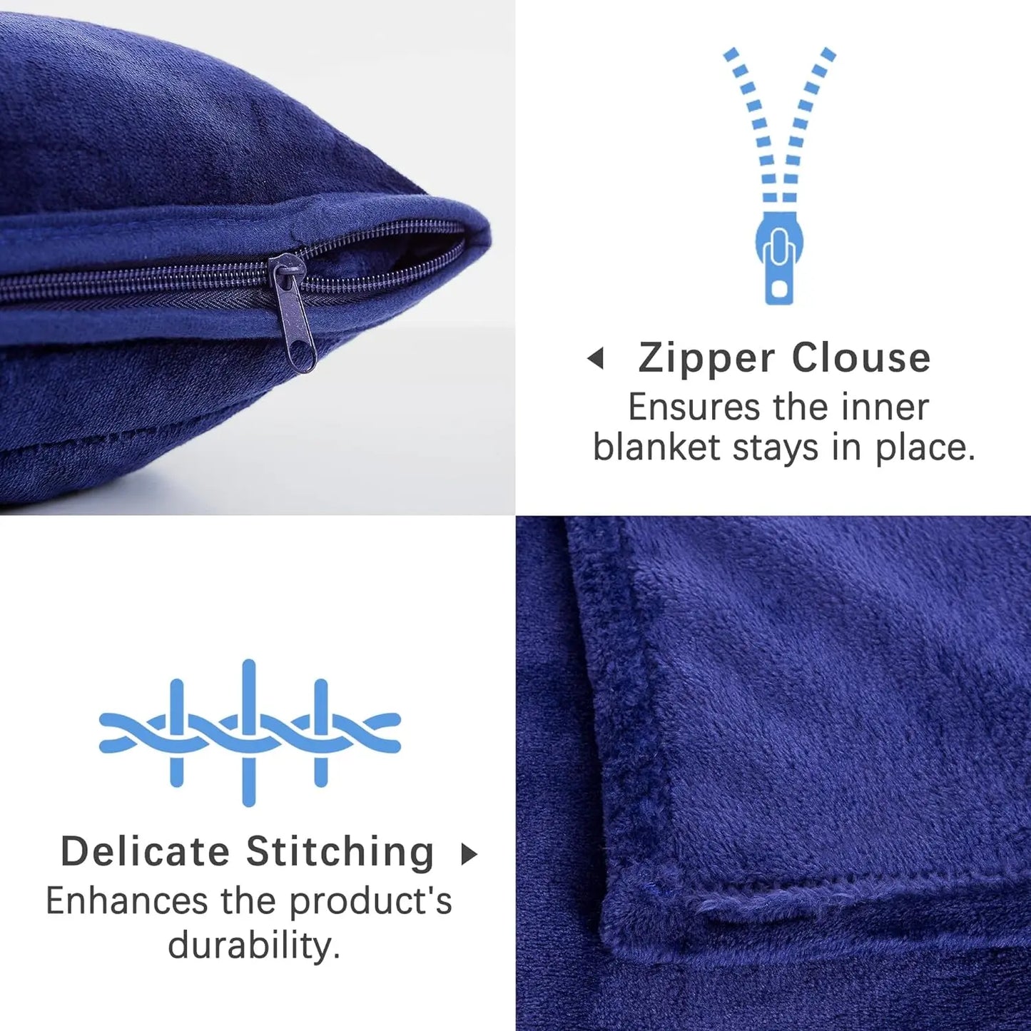 Portable Travel Blanket Soft Flannel Airplane Blanket 2 In 1 Travel Pillow and Blanket Set Plane Car Travel
