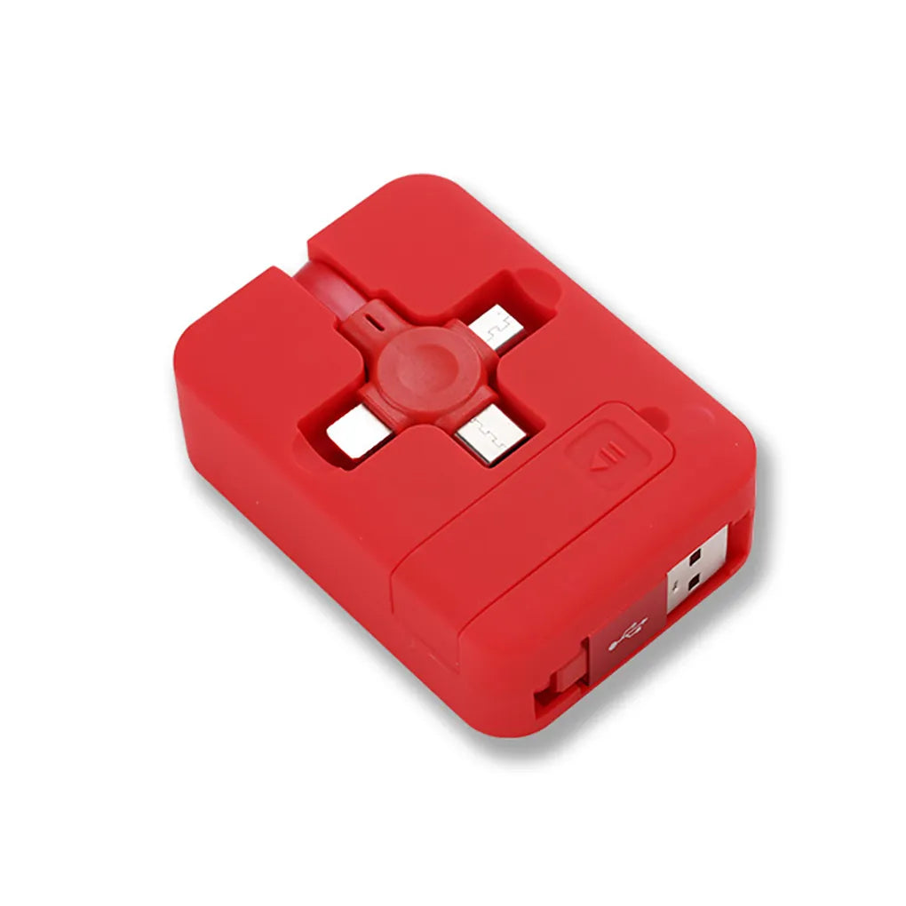 3-in-1 Charging Cable Roll Retractable Bracket