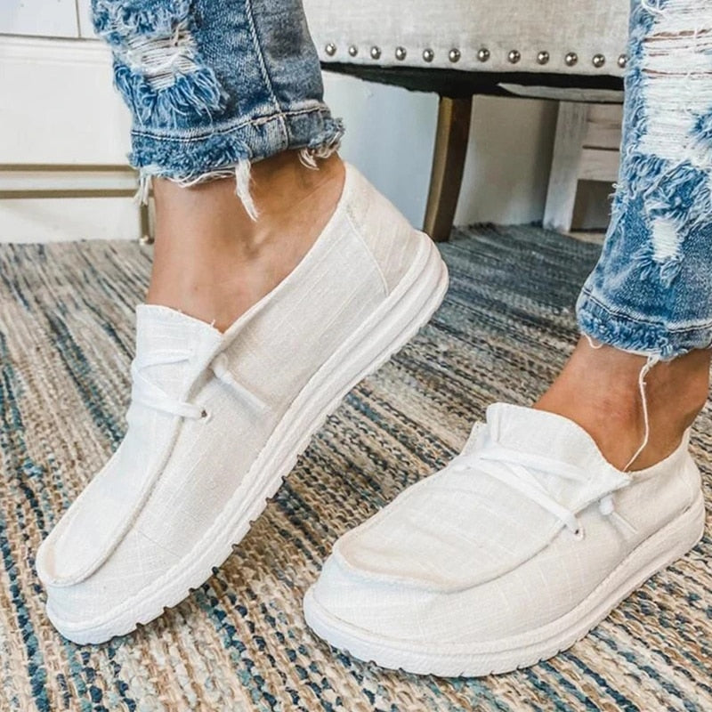 Women Flats Round Toe Slip-on Sneakers
