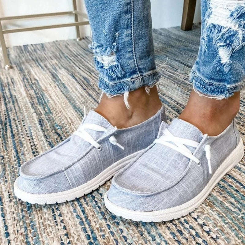 Women Flats Round Toe Slip-on Sneakers