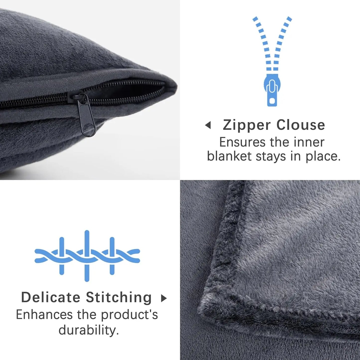 Portable Travel Blanket Soft Flannel Airplane Blanket 2 In 1 Travel Pillow and Blanket Set Plane Car Travel