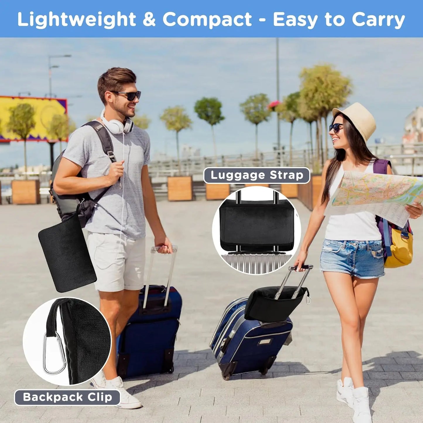 Portable Travel Blanket Soft Flannel Airplane Blanket 2 In 1 Travel Pillow and Blanket Set Plane Car Travel