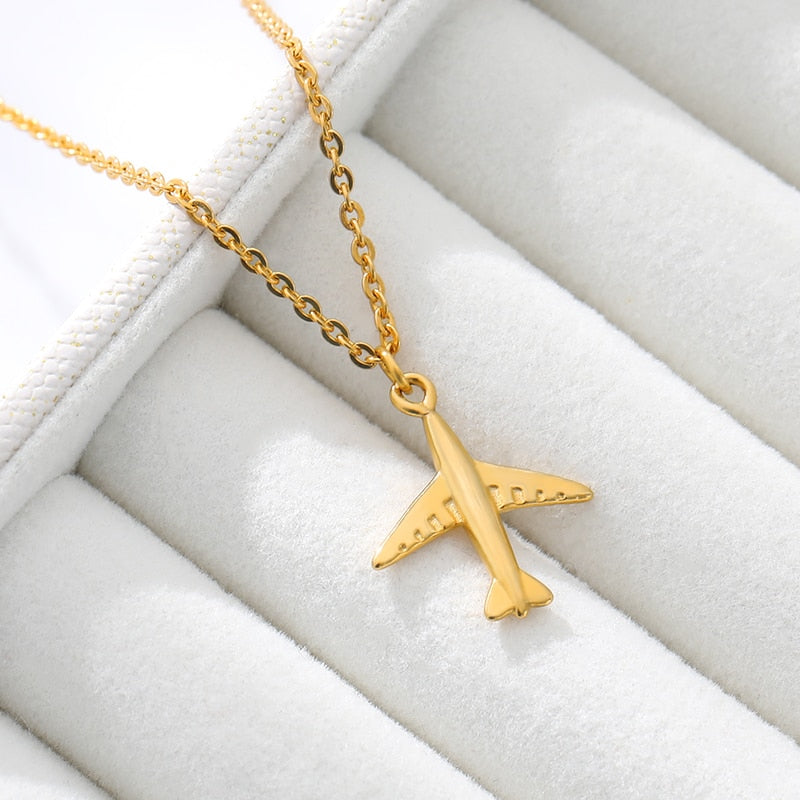 "Bon Voyage" Airplane Necklace Wanderlust Jewelry