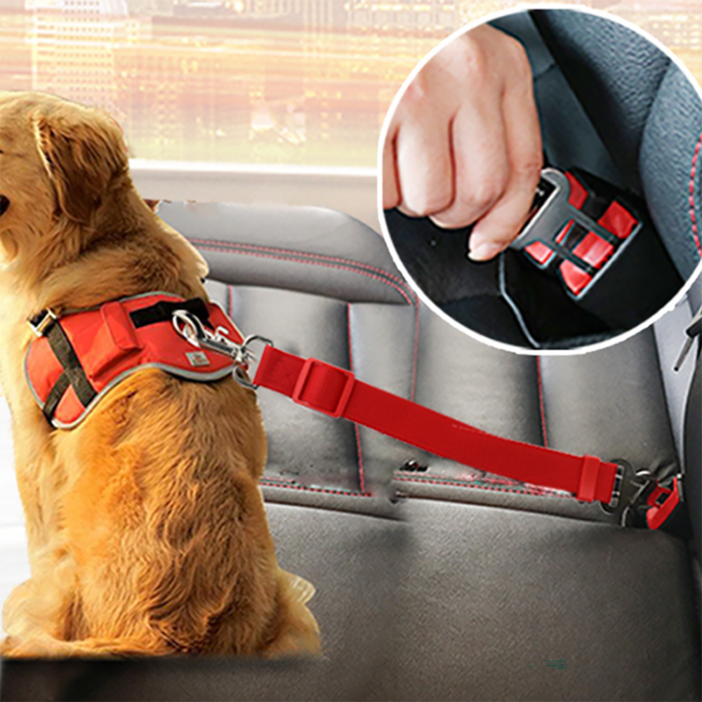 Pet adjustable Vehicle Seat Belt Collar Harness