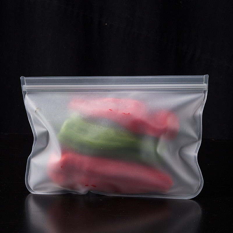 Silicone Reusable Stand Up Food Storage Bag Ziplock Bag