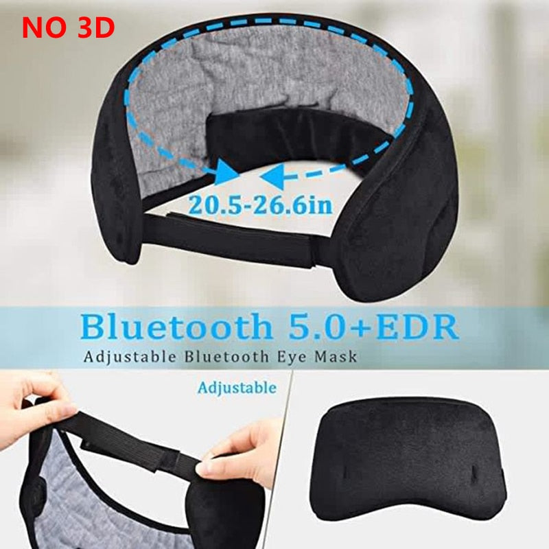 3D Eye Mask Travel Head Set With Microphone Bluetooth 5.0 Wireless