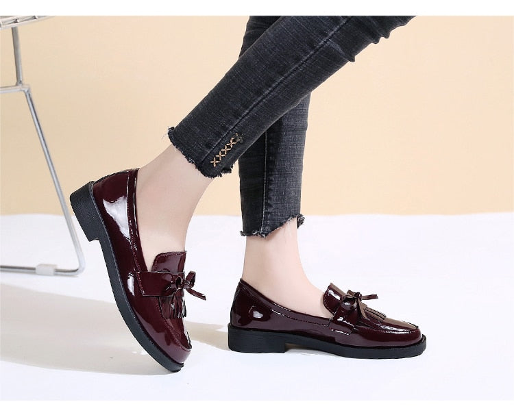Women Shoes Bowtie/Loafers Patent Leather