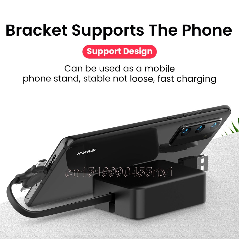 3-in-1 Charging Cable Roll Retractable Bracket