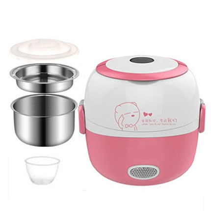 Portable Food Steamer Cooking Container Meal Lunchbox Warmer