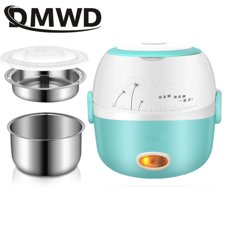 Portable Food Steamer Cooking Container Meal Lunchbox Warmer