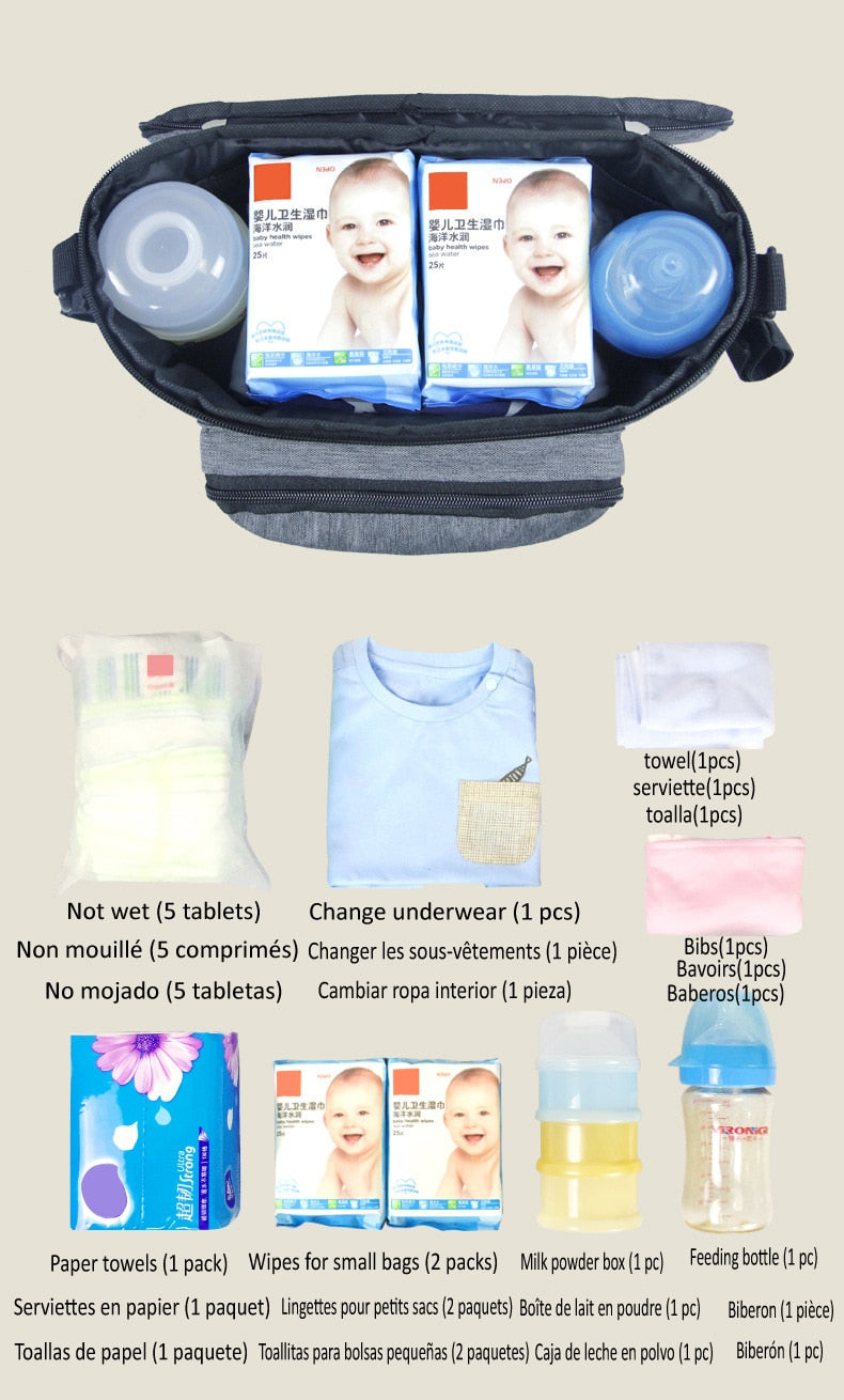 Large Capacity Travel Baby Stroller Storage Organizer.