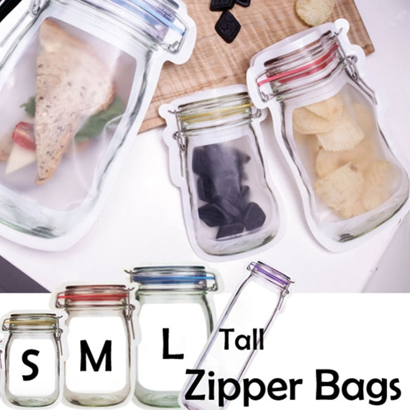 Reusable Mason Jar Zipper Food Storage Bags