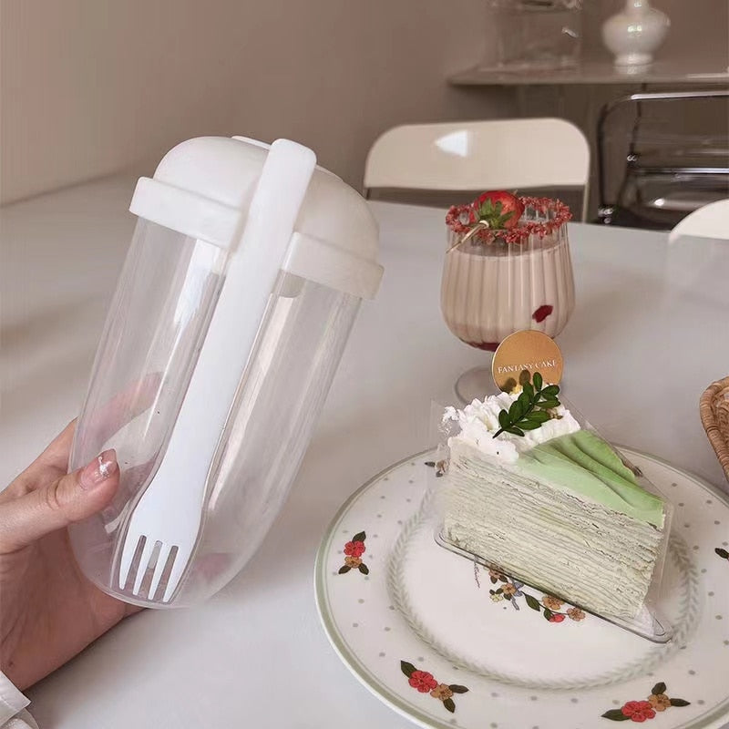 Cup Container Set with Fork Sauce Cup Lid