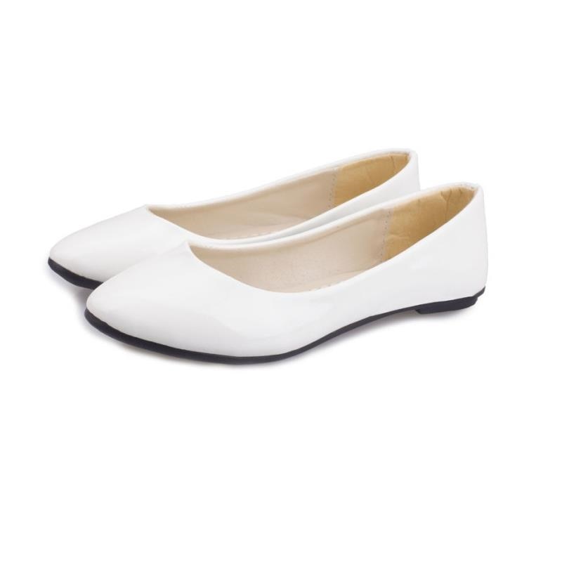 Woman Leather Flat Shoes - Plus Size 35-42