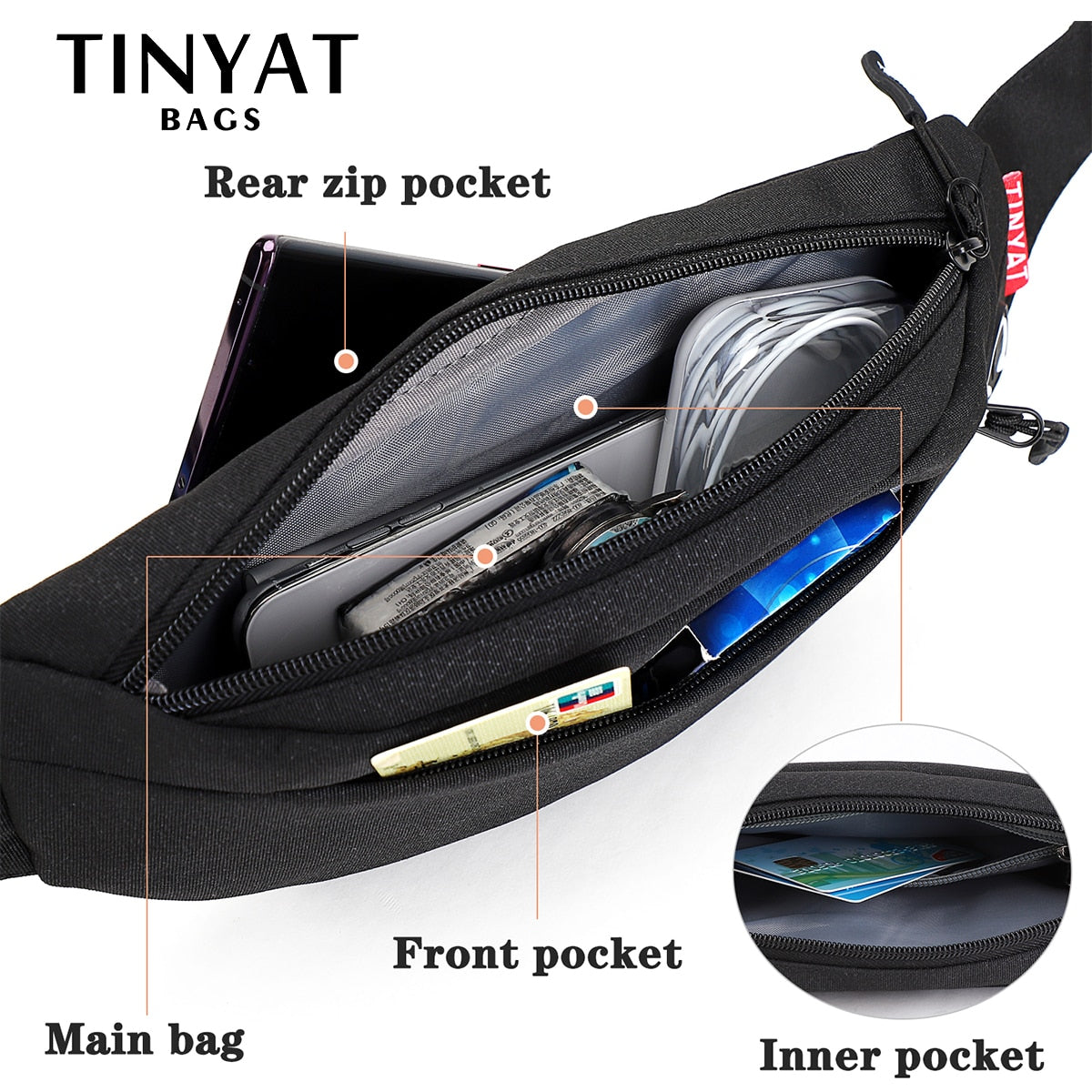 Waist 4 pocket Bag Pack Casual