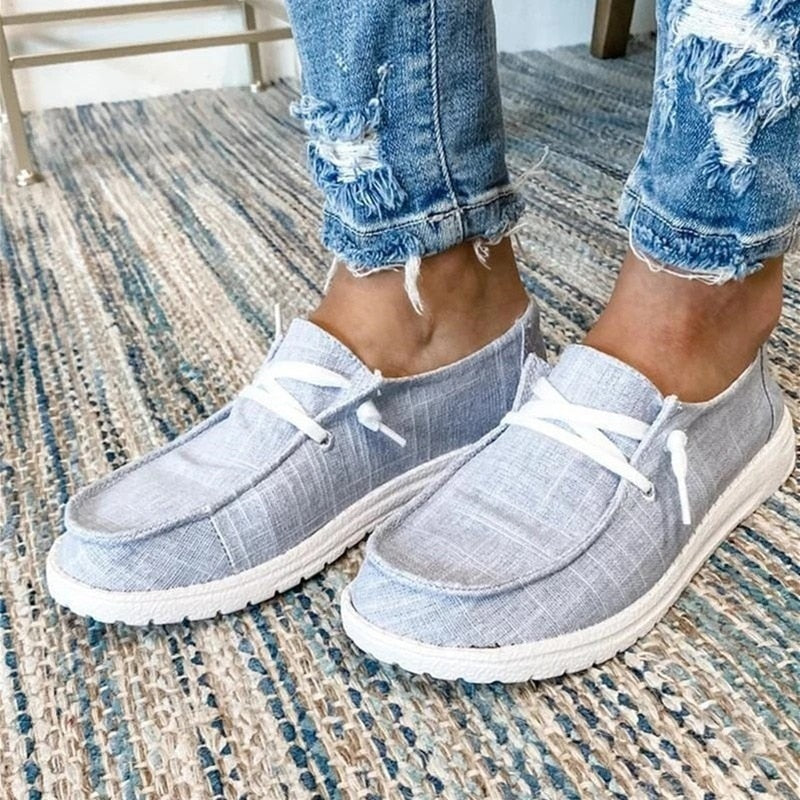 Women Flats Round Toe Slip-on Sneakers