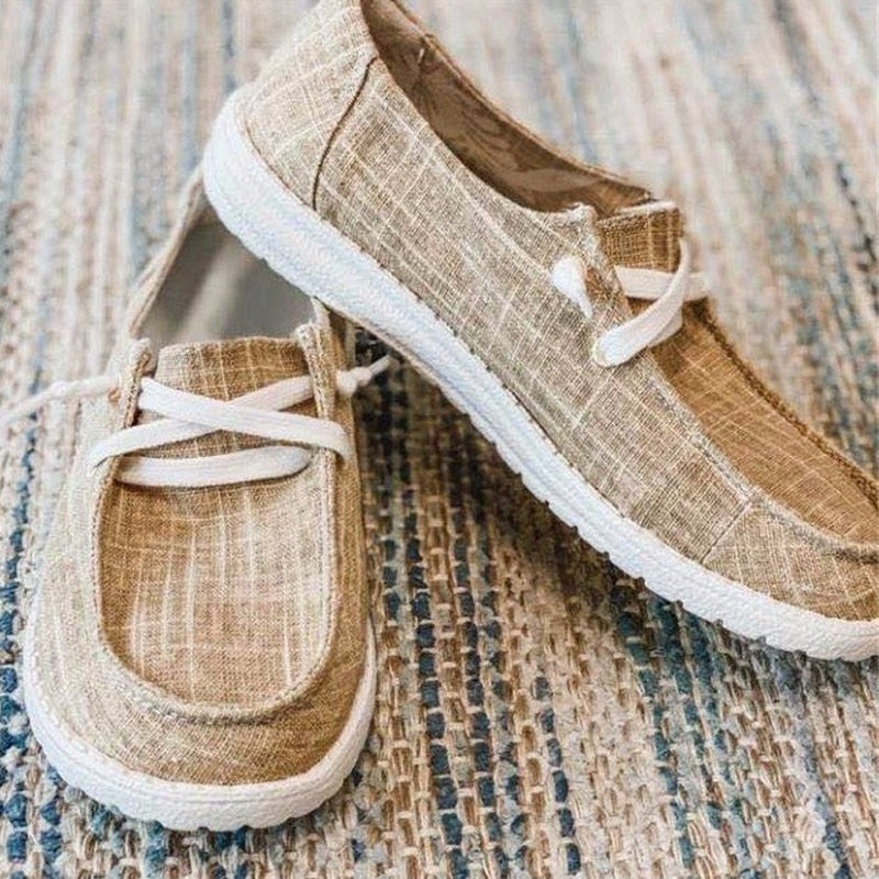 Women Flats Round Toe Slip-on Sneakers