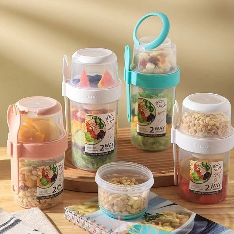 Cup Seal Container Set with Fork Sauce Cup Lid