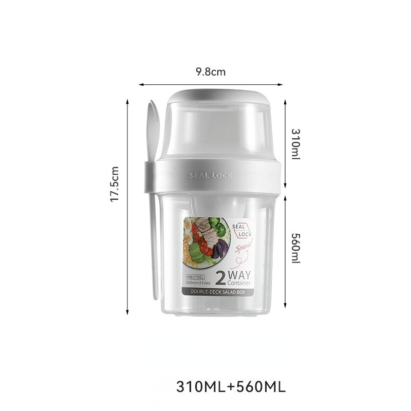 Cup Seal Container Set with Fork Sauce Cup Lid