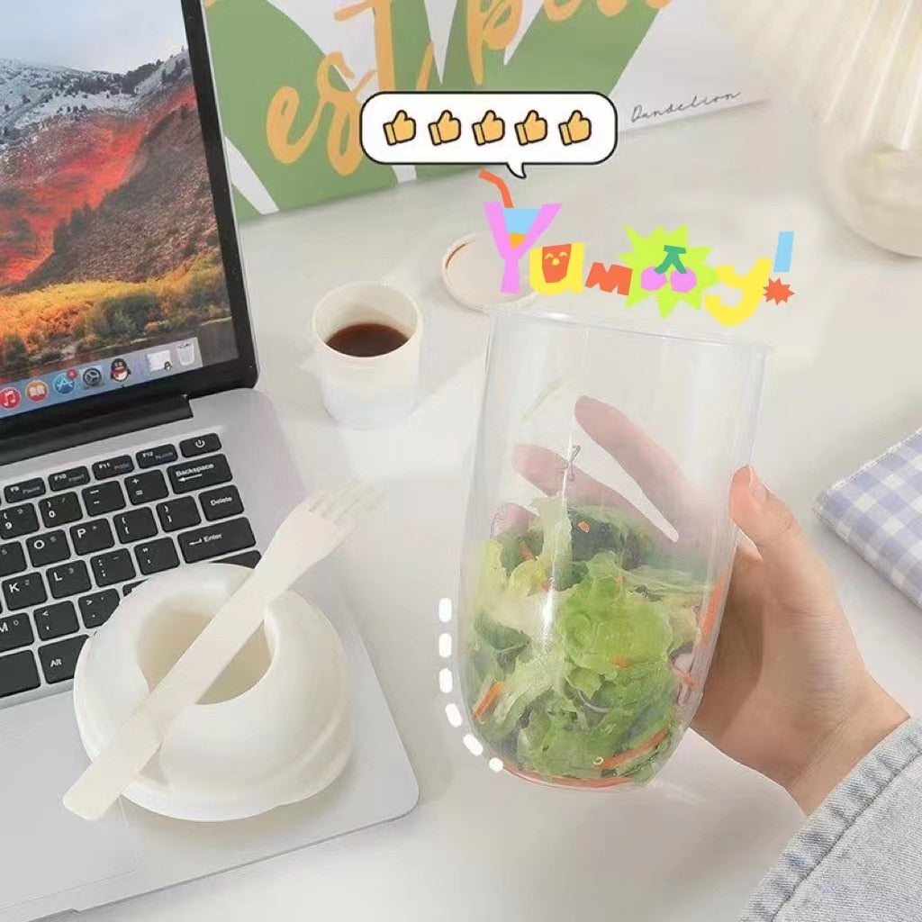 Cup Container Set with Fork Sauce Cup Lid