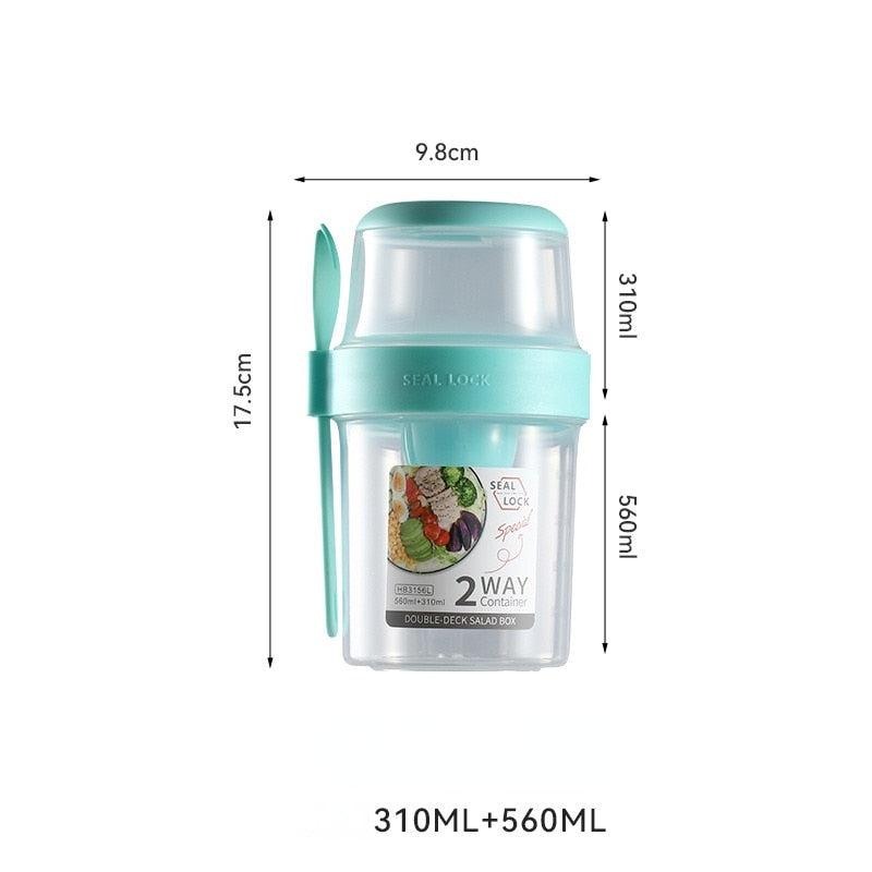 Cup Seal Container Set with Fork Sauce Cup Lid