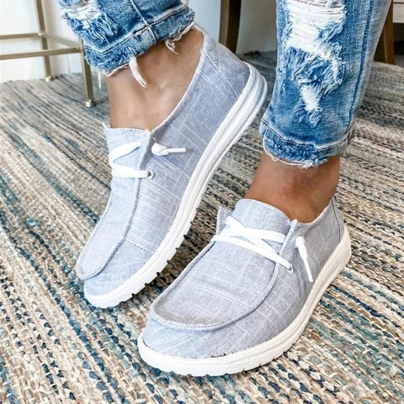 Women Flats Round Toe Slip-on Sneakers