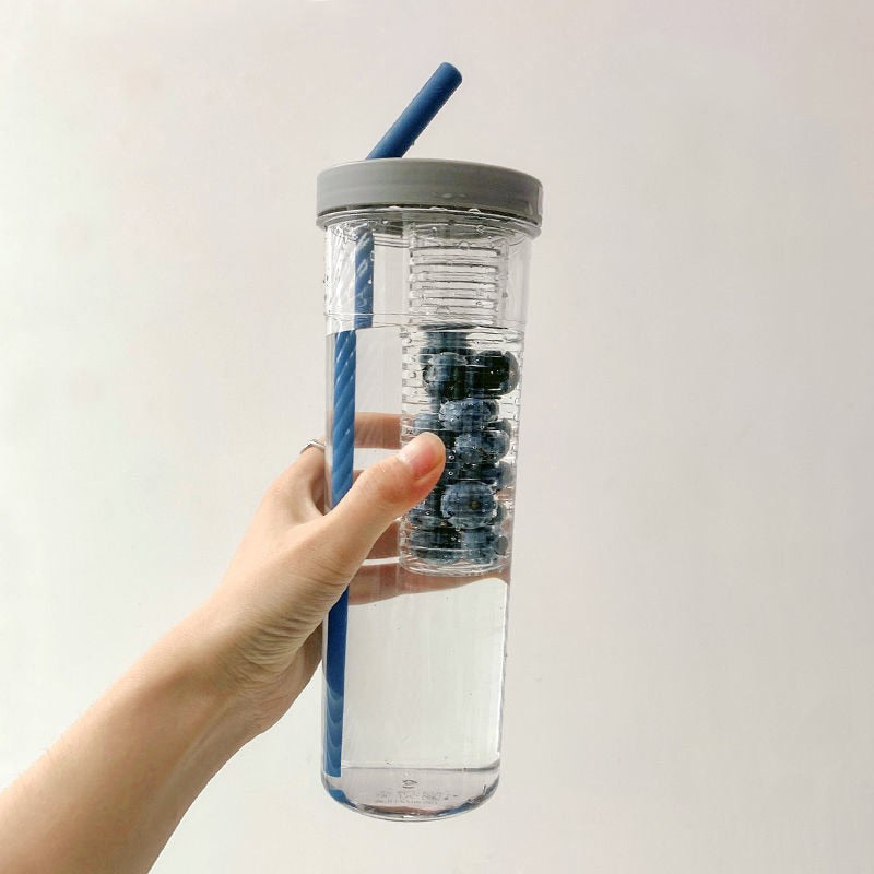 Fruit Filter Water Bottle with Straw