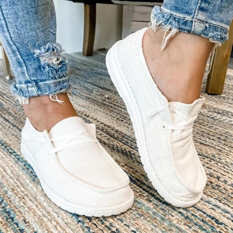 Women Flats Round Toe Slip-on Sneakers