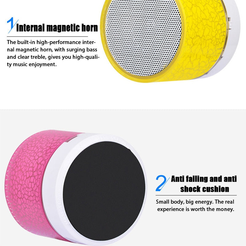 New Mini Wireless Bluetooth Outdoor Subwoofer Portable Speaker Radio Music Sound Box Dazzling Crack Wireless Speaker