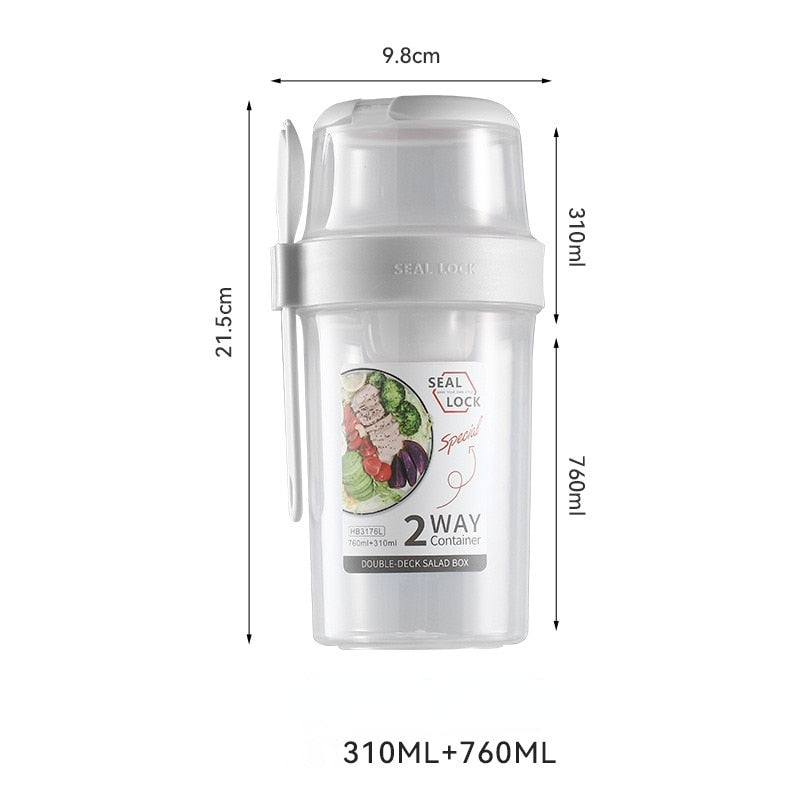Cup Seal Container Set with Fork Sauce Cup Lid