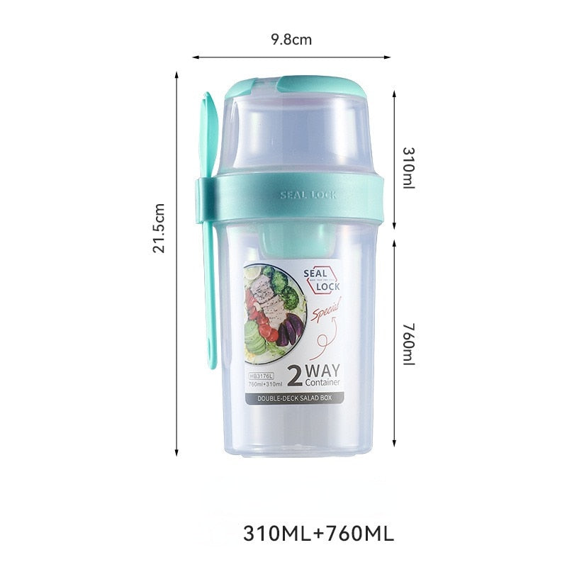Cup Seal Container Set with Fork Sauce Cup Lid