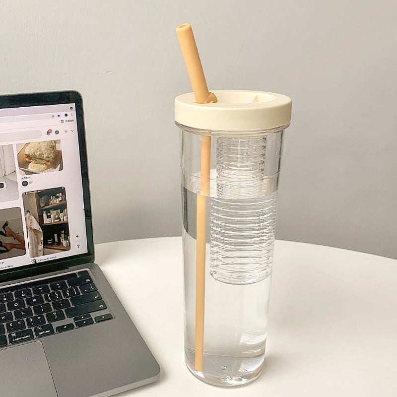 Fruit Filter Water Bottle with Straw