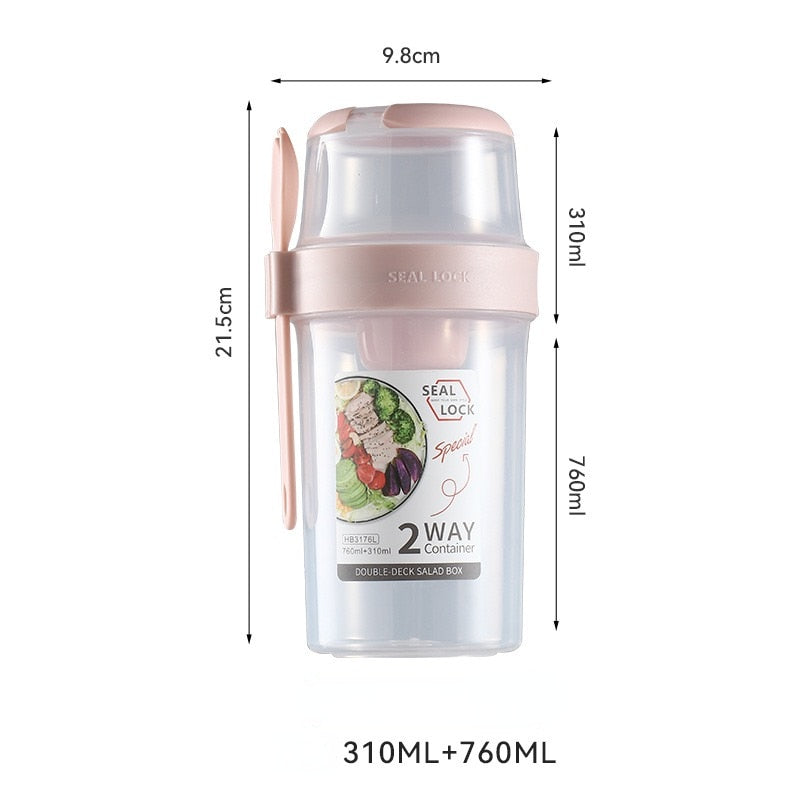 Cup Seal Container Set with Fork Sauce Cup Lid