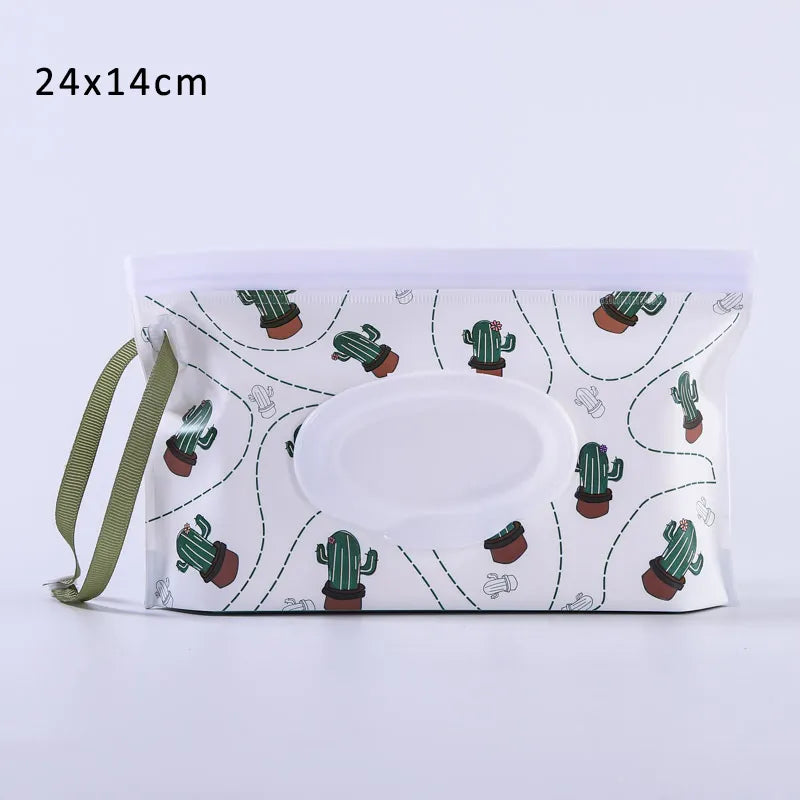 EVA 1Pcs Cartoon Pattern Wet Wipe Bag Eco-friendly Infant Supplies Portable Wipes Container Cleaning Wipes Case Reusable