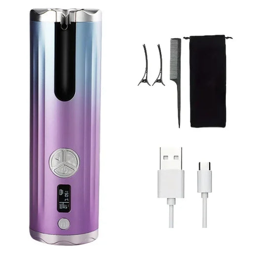 Hair Curler Set LED Display Cordless Automatic Rotating Hair Curler Curling Iron Temperature Adjustable Styling Tools Wave Styer
